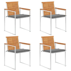 vidaXL Chaises de jardin lot de 4 avec coussins Bois d'acacia massif