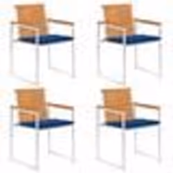 vidaXL Chaises de jardin lot de 4 avec coussins Bois d'acacia massif