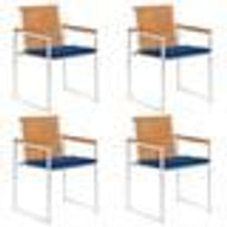 vidaXL Chaises de jardin lot de 4 avec coussins Bois d'acacia massif