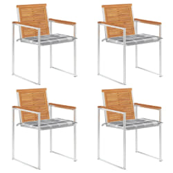 vidaXL Chaises de jardin lot de 4 avec coussins Bois d'acacia massif