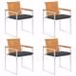 vidaXL Chaises de jardin lot de 4 avec coussins Bois d'acacia massif
