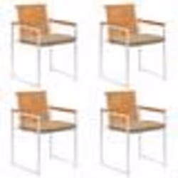 vidaXL Chaises de jardin lot de 4 avec coussins Bois d'acacia massif