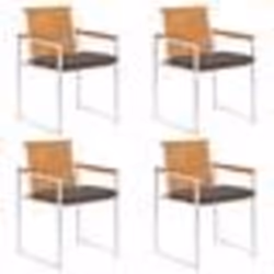 vidaXL Chaises de jardin lot de 4 avec coussins Bois d'acacia massif