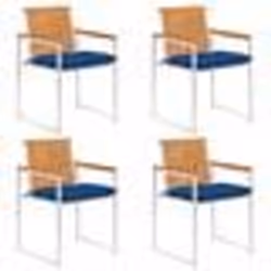 vidaXL Chaises de jardin lot de 4 avec coussins Bois d'acacia massif