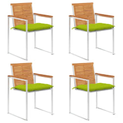 vidaXL Chaises de jardin lot de 4 avec coussins Bois d'acacia massif