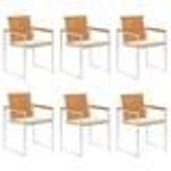 vidaXL Chaises de jardin lot de 6 avec coussins Bois d'acacia solide