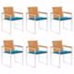 vidaXL Chaises de jardin lot de 6 avec coussins Bois d'acacia solide