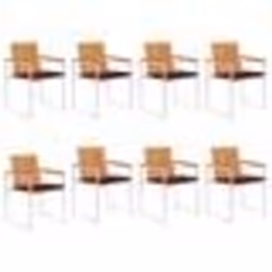 vidaXL Chaises de jardin lot de 8 avec coussins Bois d'acacia solide