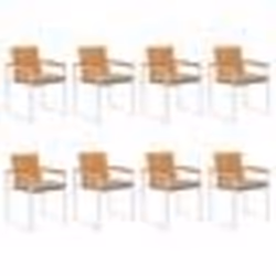 vidaXL Chaises de jardin lot de 8 avec coussins Bois d'acacia solide