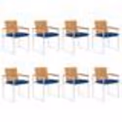 vidaXL Chaises de jardin lot de 8 avec coussins bois d'acacia massif