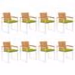 vidaXL Chaises de jardin lot de 8 avec coussins Bois d'acacia solide