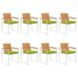 vidaXL Chaises de jardin lot de 8 avec coussins Bois d'acacia solide