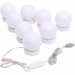 Ce kit d'éclairage pour miroir avec 8 ampoules LED vous permet de créer un maquillage impeccable sans ombres sur votre visage ...