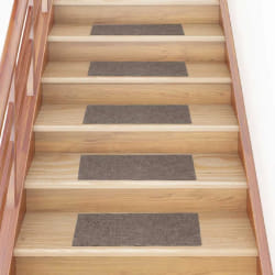 vidaXL Tapis d'escalier autocollants 15 pièces 60 x 25 cm Beige Rectangulaire
