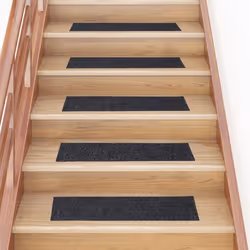 vidaXL Tapis d'escalier autocollants 15 pièces 76 x 20 cm Gris Rectangulaire