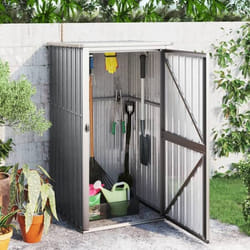 vidaXL Abri à outils de jardin gris 88x89x161 cm acier galvanisé 316206