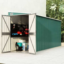 vidaXL Abri de jardin mural Vert 118x382x178 cm Acier galvanisé - TU