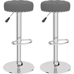 Vidaxl - Tabourets de bar lot de 2 gris foncé tissu