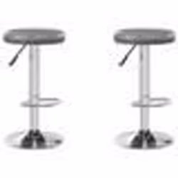 vidaXL Tabourets de bar lot de 2 gris similicuir