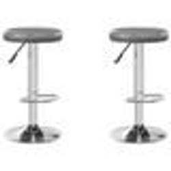 vidaXL Tabourets de bar lot de 2 gris similicuir