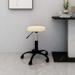 vidaXL Chaise de bureau pivotante crème velours