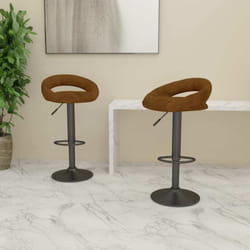 Vidaxl - Tabourets de bar lot de 2 marron velours