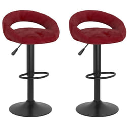 Vidaxl - Tabourets de bar lot de 2 rouge bordeaux velours