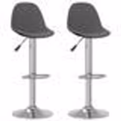 vidaXL Tabourets de bar lot de 2 gris foncé tissu - TU