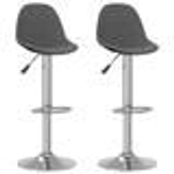 vidaXL Tabourets de bar lot de 2 gris foncé tissu - TU