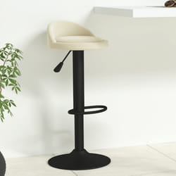 vidaXL Tabouret de bar Crème Velours