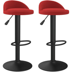 Vidaxl - Tabourets de bar lot de 2 rouge bordeaux velours