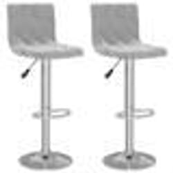 vidaXL Tabourets de bar lot de 2 gris clair velours