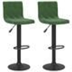 vidaXL Tabourets de bar lot de 2 vert foncé velours