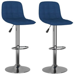 Vidaxl - Tabourets de bar lot de 2 bleu tissu