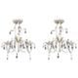 vidaXL Tabourets de bar lot de 2 crème velours - TU
