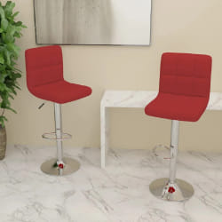 vidaXL Tabourets de bar lot de 2 rouge bordeaux tissu - TU