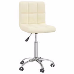 vidaXL Chaise pivotante de bureau Crème Tissu - TU