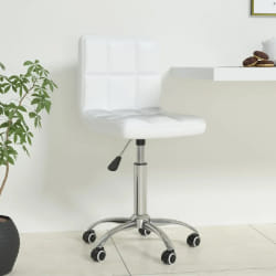 vidaXL Chaise de bureau pivotante Blanc Similicuir - TU