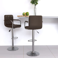 Vidaxl - Tabourets de bar lot de 2 marron similicuir