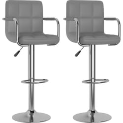 Vidaxl - Tabourets de bar lot de 2 gris similicuir