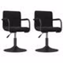 vidaXL Chaises pivotantes à manger lot de 2 noir velours - TU