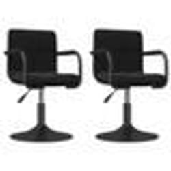 vidaXL Chaises pivotantes à manger lot de 2 noir velours - TU