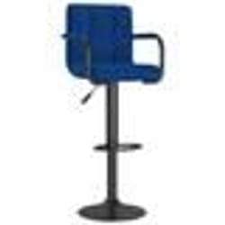 vidaXL Tabouret de bar Bleu Tissu - TU