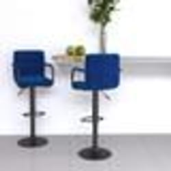 vidaXL Tabourets de bar lot de 2 bleu tissu