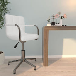 Chaise de bureau pivotante Blanc Similicuir vidaXL