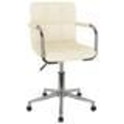 vidaXL Chaise pivotante de bureau Crème Tissu