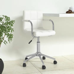 vidaXL Chaise de bureau pivotante - Blanc