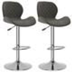 vidaXL Tabourets de bar lot de 2 gris foncé velours