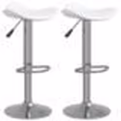 vidaXL Tabourets de bar lot de 2 blanc acier chromé et cuir artificiel