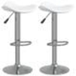 vidaXL Tabourets de bar lot de 2 blanc acier chromé et cuir artificiel